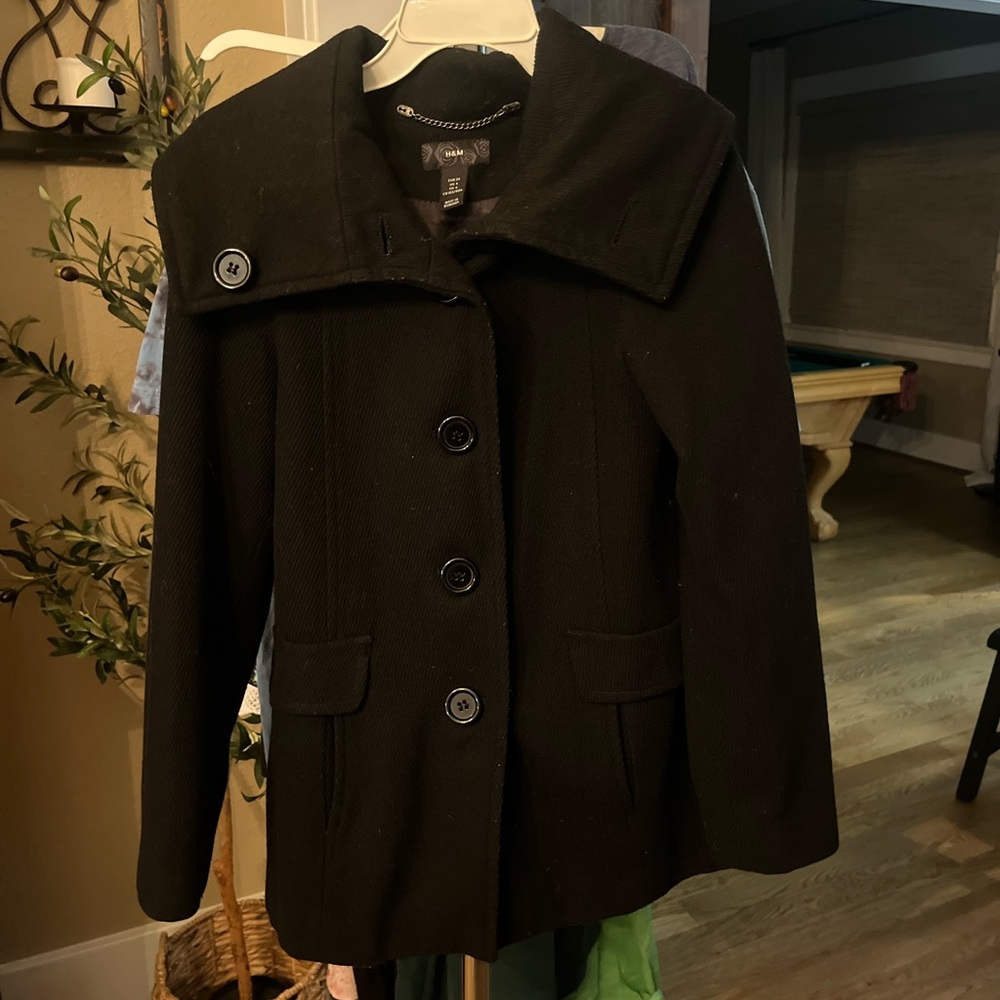 H&M button up pea coat jacket